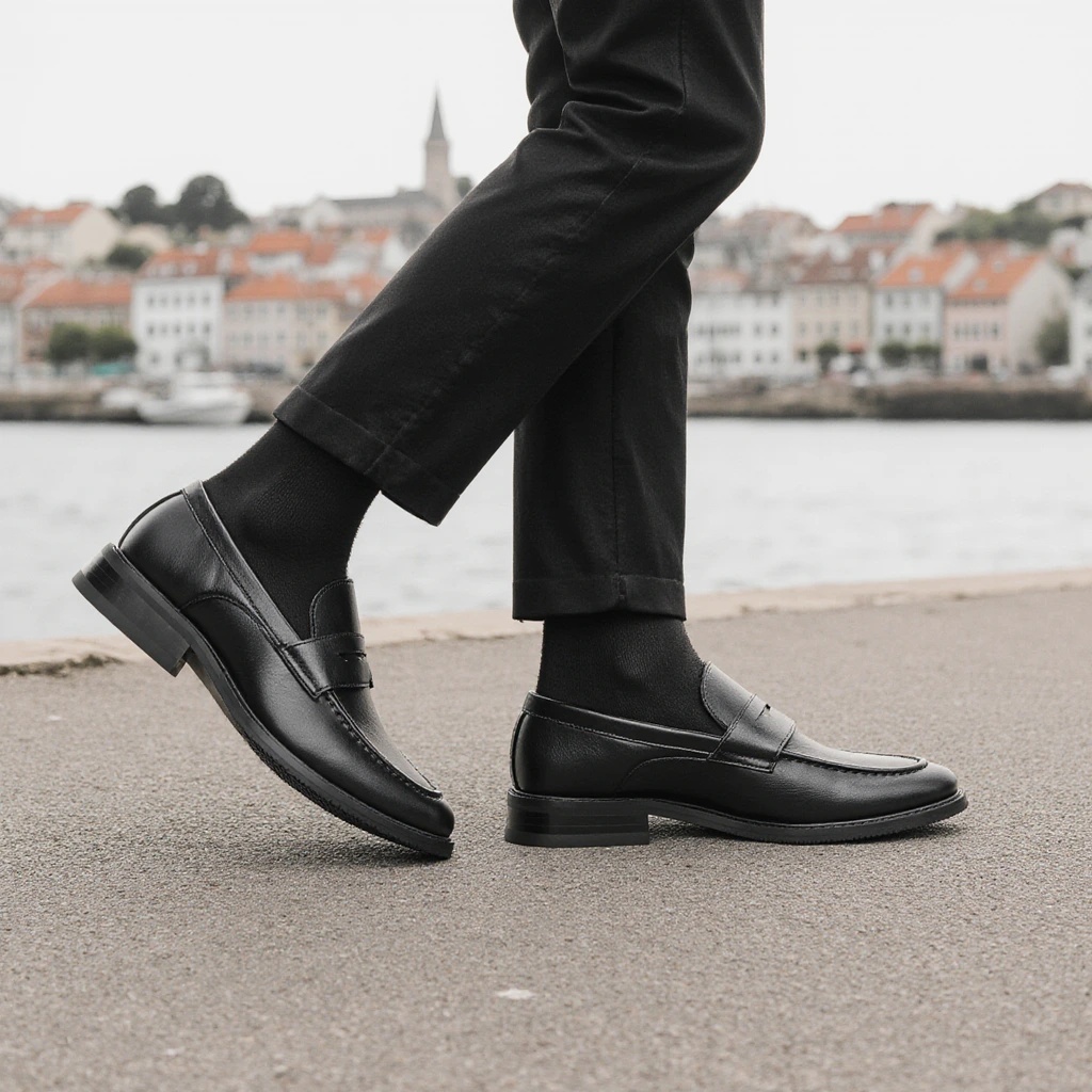 Men Shoes For Office Work - Herren Schwarze Penny Loafer Klassische Business-Schuhe