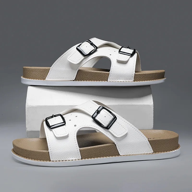 Sport Slide Men - Neue Herren-Hausschuhe aus hochwertigem Leder, modische,