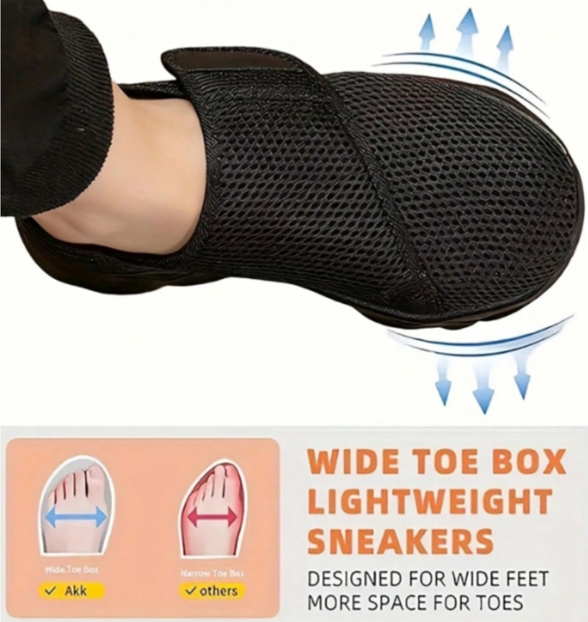 Men'S Shoes With Wide Toe Box - Neue atmungsaktive Mesh-Wanderschuhe für Herren, verstellbarer