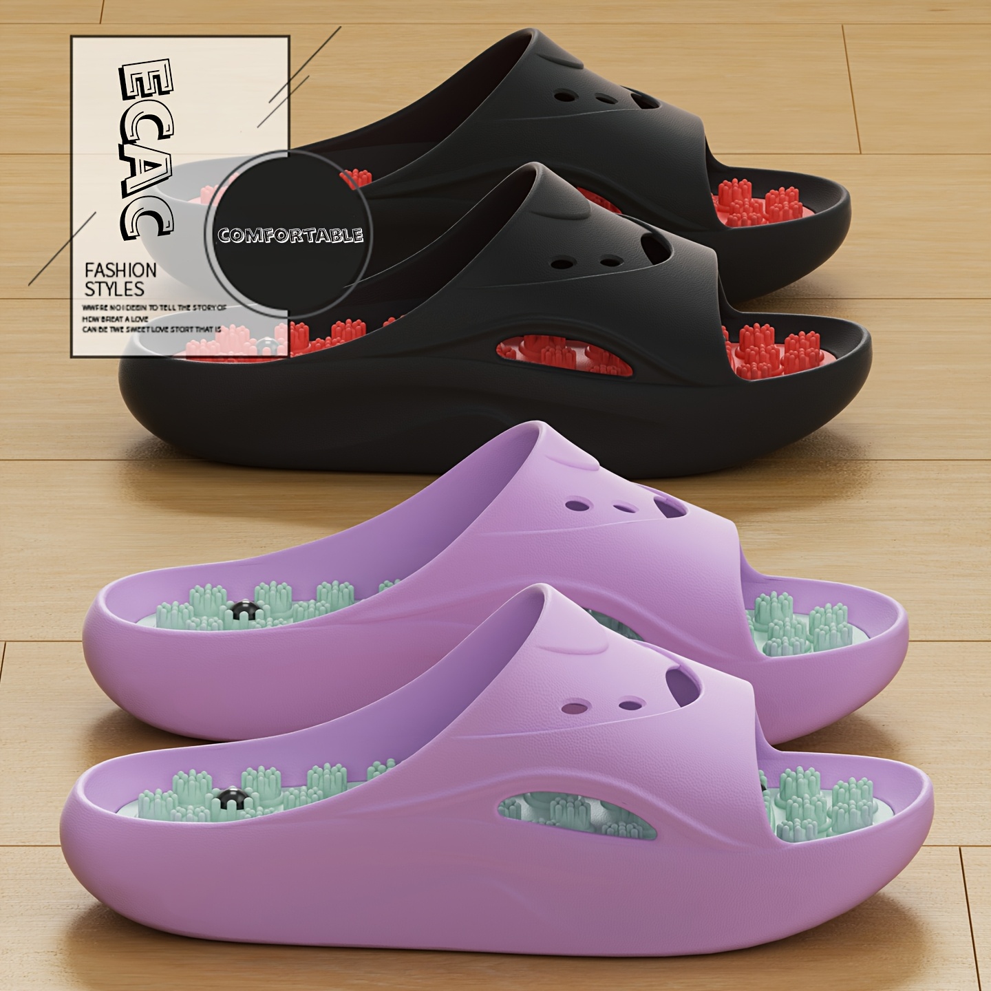 Men'S Shoes To Women'S Size - Damen Herren EVA Massage-Hausschuhe mit Dicker