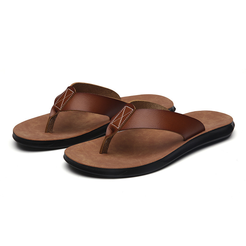 Men'S Shoes Hey Dude - 38-47 Neue italienische Leder-Flip-Flops für Herren,