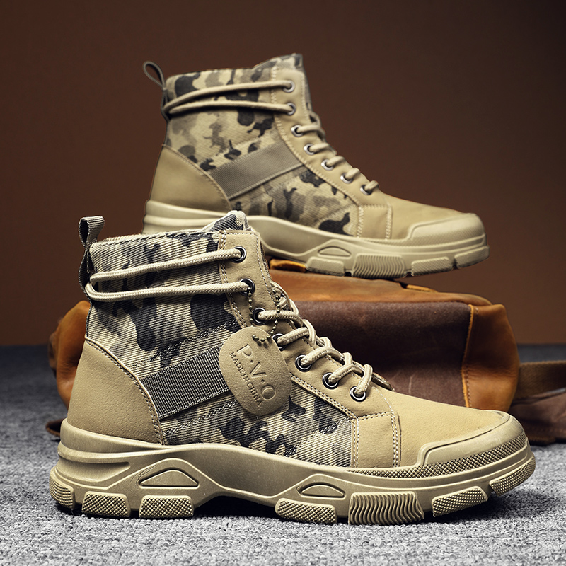 Men'S Shoes Timberland - High-Top-Stiefel für Herren, Herbst-Camouflage-Wüsten-Freizeitschuhe, Herrenstiefel, atmungsaktive,