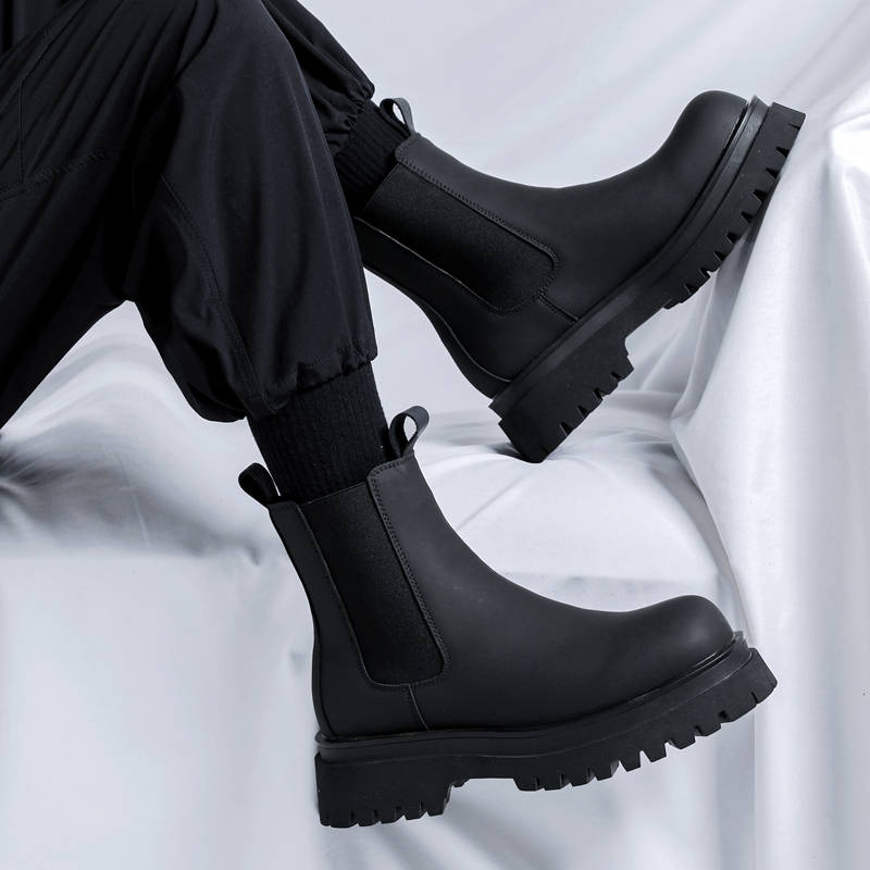 Men Shoes 2026 - 2026 Plateau Schwarze High-Top Stiefel für