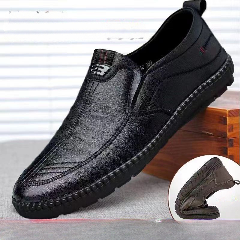 Men Shoes For Office Work - Herren-Leder-Loafer, rutschfeste Wanderschuhe, atmungsaktive Outdoor-Slip-on-Freizeitschuhe für