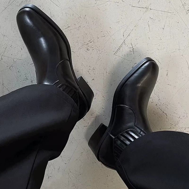 Herbst-Winter Schwarze Ledersc – Men'S Shoes With Height Increase Bewertung und Preis